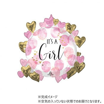 P-AGL-SHPベイビー ガール ピンク ウォーターカラー P-ANG46188 風船 バルーン【お寄せ品、返品キャンセル不可。欠品終売時連絡あり】