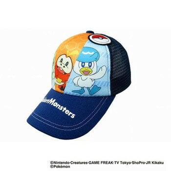 ポケットモンスター(ポケモン) ニャオハ・ホゲータ・クワッス ワッペン付きメッシュキャップ(帽子) 54cm ネイビー PM7262224【お寄せ品、返品キャンセル不可。欠品終売時連絡あり】