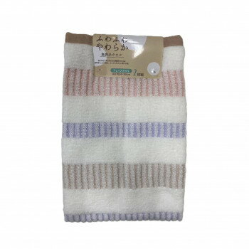 ※代引き不可 同梱不可※北海道、沖縄、離島送料は別途お見積り。※手配完了後は、ご注文キャンセルを承る事が出来ません。指定日可能の表示以外の商品はご指定日不可です。メーカーより取り寄せ商品のため、在庫状況によっては欠品・廃盤の可能性があります。あらかじめご了承ください。シンプルなボーダー柄が特徴のフェイスタオルです。【無撚糸】撚(よ)りのほとんどない糸のことをいいます。通常糸は綿の繊維を撚り合わせてできており、撚る回数で糸の質感や耐久性が決まってきます。無撚糸はその名の通り「撚りのかかっていない糸」なので綿本来のふっくらやわらかな風合いと、繊維と繊維の間に空気を含むので、抜群の吸水性と保湿性が特徴です。※商品の特性上、色落ちや毛羽落ちしますので他のものと別にお洗い下さい。※洗濯ネットのご使用をおすすめします。※柔軟剤をご使用になられますと、吸水性が悪くなりパイル糸が抜けやすくなるので、ご使用はお避け下さい。※塩素系漂白剤は使用しないで下さい。※洗濯後は放置することなく、すぐに干して下さい。※色・柄ものは摩擦などにより色移りすることがあります。サイズ約34×80×厚さ0.2cm個装サイズ：27×17×4cm重量個装重量：186g素材・材質綿100%生産国中国・広告文責（有限会社パルス・048-551-7965）fk094igrjs