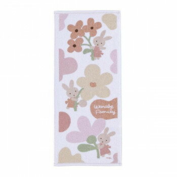 林(HAYASHI) フェイスタオル ふんわり無撚糸 わらべ ステップ オレンジ FL450806【お寄せ品、返品キャンセル不可。欠品終売時連絡あり】