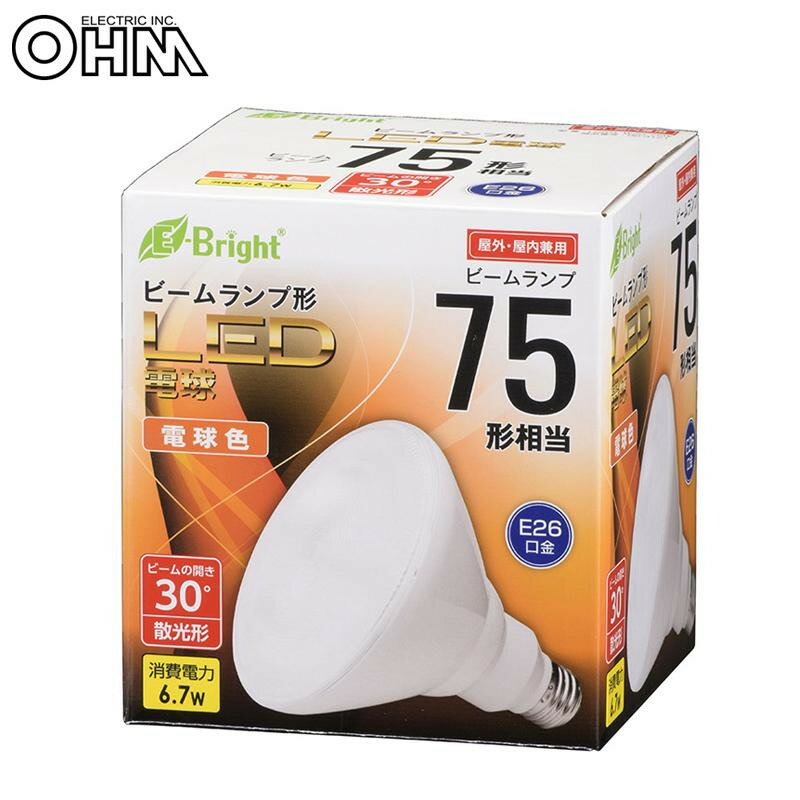 OHM LED電球 ビームランプ形 散光形 E26 75形相当 電球色 LDR7L-W20/75W【割引不可・返品キャンセル不可】