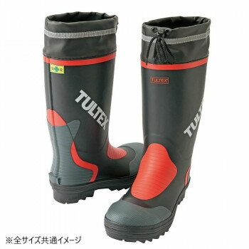 アイトス　4702 安全ゴム長靴 ブラック×レッド 25.5cm【お寄せ品、返品キャンセル不可。欠品終売時連絡..