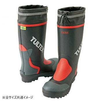 アイトス　4702 安全ゴム長靴 ブラック×レッド 26.0cm【お寄せ品、返品キャンセル不可。欠品終売時連絡あり】