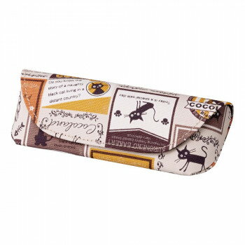 メガネケース HA-135 ネコ ワッペン柄BE/YE 092910【お寄せ品、返品キャンセル不可。欠品終売時連絡あり】