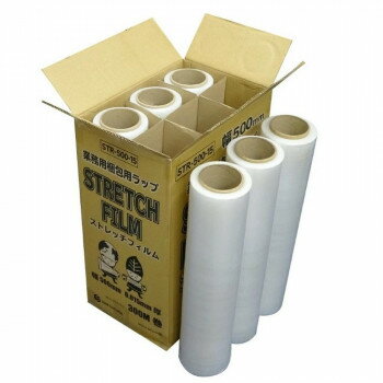 【直送品】業務用梱包用ラップ　STRETCH FILM　 STR-500-15 透明 6本【お寄せ品、返品キャンセル不可。欠品終売時連絡あり】