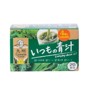 ※代引き不可 同梱不可※北海道、沖縄、離島送料は別途お見積り。※手配完了後は、ご注文キャンセルを承る事が出来ません。指定日可能の表示以外の商品はご指定日不可です。メーカーより取り寄せ商品のため、在庫状況によっては欠品・廃盤の可能性があります。あらかじめご了承ください。食物繊維や鉄分、ビタミン類、カルシウムやマグネシウムなど幅広い栄養素をバランスよく含んでいる九州産の大麦若葉に、九州産のケール、明日葉、ゴーヤを配合した青汁です。1杯分ずつ個包装してあるので、量る手間もなく、水に溶かしただけで、4種類の九州産野菜を手軽にとることができます。水の他には、牛乳や豆乳、ヨーグルトに混ぜたり、はちみつを加えたり、お好きな飲み方を試してみてください。【お召し上がり方】健康補助食品として1日1〜2袋を目安に1袋を約80〜100mL程度の水またはぬるま湯、牛乳等によく溶かしてお召し上がりください。※本品は、食品ですのでお召し上がりいただく量や方法についての特別な定めはありません。※本品は自然由来のものを使用しておりますので、収穫時期などにより色・味のばらつきがございますが、品質には問題ありません。※本品は、食品でありますが、体調や体質によりまれに合わない場合があります。その場合は、飲用を中止してください。※開封後は、お早めにお召し上がりください。※食生活は、主食、主菜、副菜を基本に、食事のバランスを。※パッケージデザインを予告なく変更する場合がございます。ご了承ください。商品区分健康食品内容量60g(3g×20袋)サイズ個装サイズ：19×41×30cm重量個装重量：3000g仕様賞味期間：製造日より720日セット内容3g×20包×24個入生産国日本・広告文責（有限会社パルス・048-551-7965）栄養成分【1袋(3gあたり)】エネルギー:9.09kcal、たんぱく質:0.32g、脂質:0.05g、炭水化物:2.36g(糖質:1.33g、食物繊維:1.03g)、食塩相当量:0.003g、鉄:0.12mg、カルシウム:9.60mg、カリウム:33.00mg、マグネシウム:2.16mg、ビタミンE:0.17mg葉酸:9.30μg原材料名称：大麦若葉加工食品大麦若葉末(大麦若葉(九州産))、難消化性デキストリン、ケール末、明日葉末、ゴーヤ末/トレハロース、環状オリゴ糖保存方法直射日光・高温多湿を避けて保存してください。製造（販売）者情報【販売者】株式会社新日配薬品佐賀県鳥栖市永吉町598-22【製造者】九州薬品工業(株)第2工場佐賀県鳥栖市永吉町598-22fk094igrjs