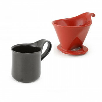 ZERO JAPAN(ゼロジャパン) ドリッパー＆カフェマグセット ドリッパートレイ付 DMZ-16 TO/BK【お寄せ品..