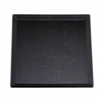 福井クラフト　耐熱A)尺2羽反布目角盆黒SL 15005160【お寄せ品、返品キャンセル不可。欠品終売時連絡あ..