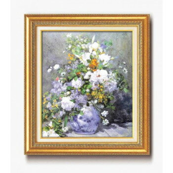 【メーカー直送（大型）】ルノワール名画額F10号　「花瓶の花」　17563【お寄せ品、返品キャンセル不可。欠品終売時連絡あり】