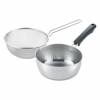 味壱 ステンレス雪平鍋20cm(揚げザル付) 7041485 5307-168【お寄せ品、返品キャンセル不可。欠品終売時..