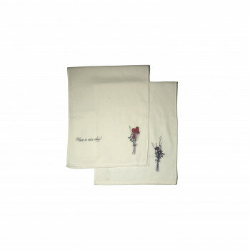 【メール便】 ツバメタオル 片面ガーゼプリント フェイスタオル 2枚 ホワイト フラワー 34×85cm【お寄..