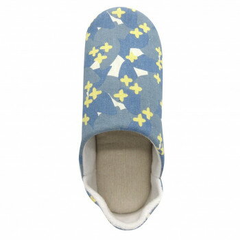 PAGE ONE ページワン　plantsバブーシュスリッパ　80　BLUE GREEN　GRK1498【お寄せ品、返品キャンセル不可。欠品終売時連絡あり】