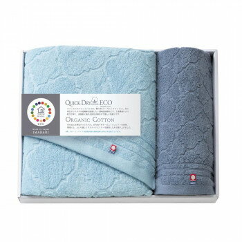 ※代引き不可 同梱不可※北海道、沖縄、離島送料は別途お見積り。※手配完了後は、ご注文キャンセルを承る事が出来ません。指定日可能の表示以外の商品はご指定日不可です。メーカーより取り寄せ商品のため、在庫状況によっては欠品・廃盤の可能性があります。あらかじめご了承ください。クイックドライコットンエコは、鞘さやに綿(オーガニックコットン)、芯に再生ポリエステル短繊維を配置した2層構造紡績糸です。2層構造により乾きが早く、直接肌に触れる部分は綿なので優しい肌触りです。サイズ30×39×4cm個装サイズ：30×40×5cm重量540g個装重量：540g素材・材質パイル:綿70%(オーガニックコットン)、ポリエステル30%(再生ポリエステル)グランド:綿100%仕様バスタオル(60×110cm)、フェイスタオル(34×75cm)今治タオル認定番号:第2022-986号洗濯機可セット内容バスタオル×1、フェイスタオル×1生産国日本・広告文責（有限会社パルス・048-551-7965）fk094igrjs