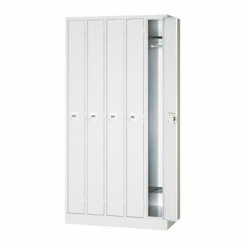 【直送品】スリムタイプロッカー(ダイヤル錠) ホワイトタイプ 5人用 5列1段 ALPSホワイト色 COM-SWKL-5..