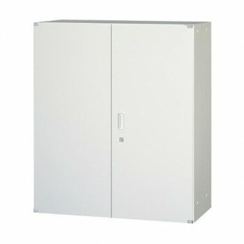 【直送品】壁面収納家具/D:450・ホワイトタイプ 両開戸/シリンダー錠 H1050 棚板2枚付 ALPSホワイト色 ..