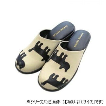拖鞋, 室内鞋 - 【直送品】アセット スリッパ マタノアツコ シルエット猫サンダルL ベージュ AM59000L-BE【お寄せ品、返品キャンセル不可。欠品終売時連絡あり】