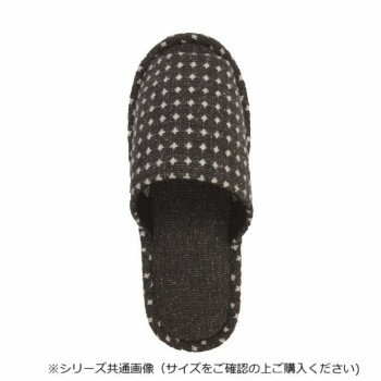【直送品】アセット スリッパ 刺子S ブラック JW20019-BK【お寄せ品、返品キャンセル不可。欠品終売時連絡あり】