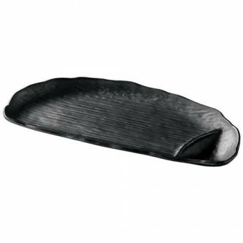 福井クラフト　メラミン27.5ひねり柿種タレ付皿黒マット 51024850【お寄せ品、返品キャンセル不可。欠品終売時連絡あり】