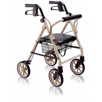 【メーカー直送（大型）】竹虎 歩行車ハッピーミニ 117002・ミルクティーベージュ【お寄せ品、返品キャンセル不可。欠品終売時連絡あり】