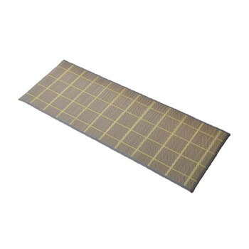【直送品】国産い草キッチンマット 『チェック』 グレー 約60×270cm 8239780【お寄せ品、返品キャンセル不可。欠品終売時連絡あり】