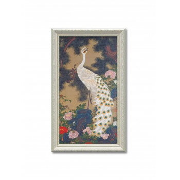 アートフレーム 伊藤 若冲「老松孔雀図」 JI-07502【お寄せ品、返品キャンセル不可。欠品終売時連絡あり】