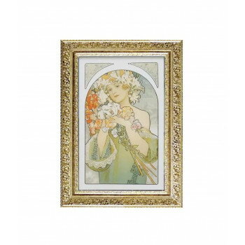 アートフレーム アルフォンス ミュシャ「フラワー」 AM-12001【お寄せ品、返品キャンセル不可。欠品終..