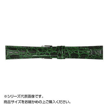 MIMOSA(ミモザ) 時計バンド RA型押ワニ 19mm グリーン (美錠:銀) CRA-G19【お寄せ品、返品キャンセル不可。欠品終売時連絡あり】