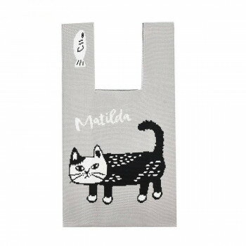 Shopping Bags, Ecology Bags - クスグルジャパン クスグル ニット・トートバッグ マチルダさん柄 グレー 24-7080【お寄せ品、返品キャンセル不可。欠品終売時連絡あり】