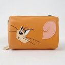 FLAPPER トムとジェリー フェイスアップリケポーチ ブラウン F218229-24【お寄せ品、返品キャンセル不可。欠品終売時連絡あり】|詳細画像