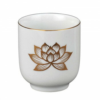 Buddhist Instruments - 茶湯器 陶器製 中 白金ハス 5110860091072【お寄せ品、返品キャンセル不可。欠品終売時連絡あり】