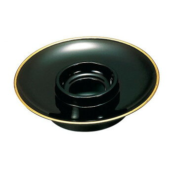 穴あき茶托 4.2寸 黒(フチ金) 5308420200011【お寄せ品、返品キャンセル不可。欠品終売時連絡あり】