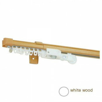 【直送品】伸縮カーテンレール クロスライド 4mシングル(2.1-4.0m) ホワイトウッド【お寄せ品、返品キャンセル不可。欠品終売時連絡あり】