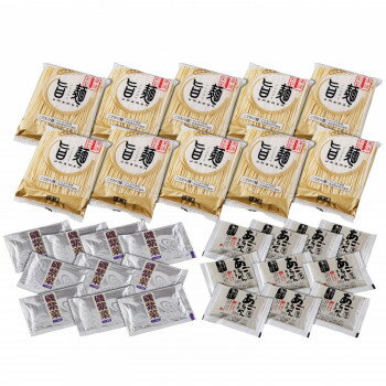 Foods - 【直送品】「旨麺」あごだし醤油ラーメンセット(磯紫菜付) 10食セット FA-10i【お寄せ品、返品キャンセル不可。欠品終売時連絡あり】