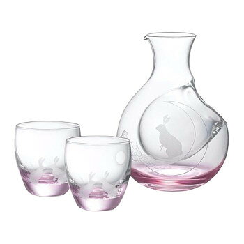 カラフェ＆酒杯　月ウサギ　16-756-5【お寄せ品、返品キャンセル不可。欠品終売時連絡あり】