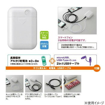 スターリング BP-838 10年保存乾電池付き2ポート乾電池スマホ充電器【お寄せ品、返品キャンセル不可。欠品終売時連絡あり】 parusu-11722025 ヘルシー救急BOX サンプル画像2