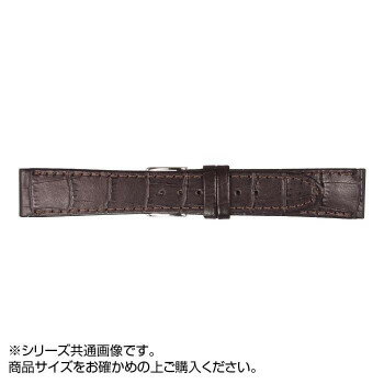 【メール便】 MIMOSA(ミモザ) 時計バンド P型押ワニ 19mm ダークブラウン (美錠:銀) CP-B19【お寄せ品、返品キャンセル不可。欠品終売時連絡あり】