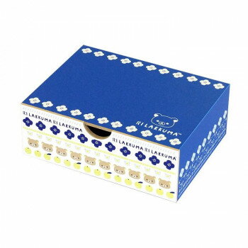 リラックマ 引き出しボックス 横型ワイド(ブルーフラワー) RK2201【お寄せ品、返品キャンセル不可。欠品終売時連絡あり】