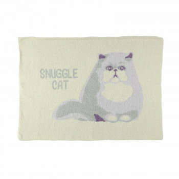 フレンズヒル フェザーニットブランケット スナグルキャット アイボリー YW-186-830【お寄せ品、返品キャンセル不可。欠品終売時連絡あり】