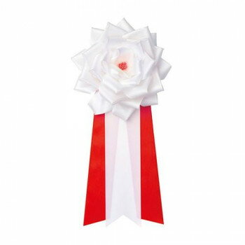 タカ印 記章 リボンバラ 特大 白 38-312 6個【お寄せ品、返品キャンセル不可。欠品終売時連絡あり】