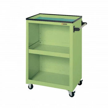 【直送品】サカエ パネルワゴン 天板皿型 背パネル付 グリーン PMW-3C【お寄せ品、返品キャンセル不可。欠品終売時連絡あり】