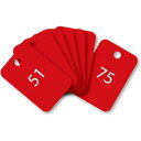 オープン工業 スチロール番号札 51~75 赤 BF-56-RD【お寄せ品、返品キャンセル不可。欠品終売時連絡あり】