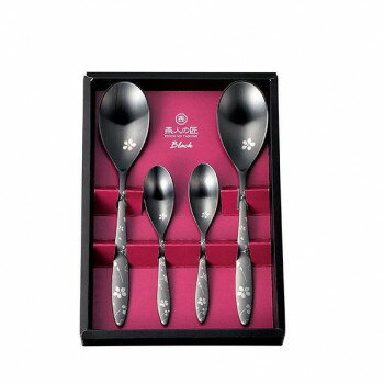 【メール便】 燕人の匠 ブラック 桜吟・カトラリー 4pcs ECTB-701【お寄せ品、返品キャンセル不可。欠品終売時連絡あり】