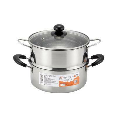 【直送品】蒸しごよみ 二段蒸し器 20cm　SJ2967【お寄せ品、返品キャンセル不可。欠品終売時連絡あり】