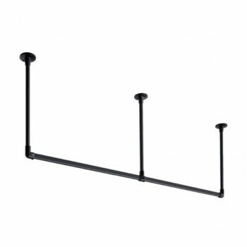 【直送品】30017001　トーソー(TOSO)　ハンギングバーH1　天井付Cセット　ブラック　2780X250mm【お寄せ品、返品キャンセル不可。欠品終売時連絡あり】
