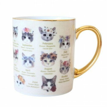 とことこサーカス マグカップ 猫/ネコ 「fleurs＆chats」 KT-MG-004【お寄せ品、返品キャンセル不可。..