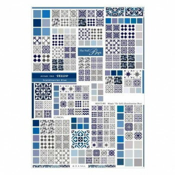 【メール便】 Sha-Nail Pro 写ネイル ネイルシール Mosaic Tile Zellij/モザイクタイルゼリージュ(スカンジナビアン ブルー) MDATZ-001【お寄せ品、返品キャンセル不可。欠品終売時連絡あり】