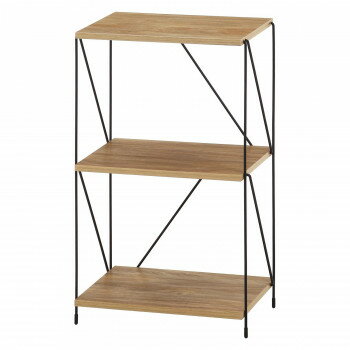 【メーカー直送（大型）】不二貿易 （C/D:77560） EZBOワイヤーラック3段 40幅 OAK NA【お寄せ品、返品キャンセル不可。欠品終売時連絡あり】