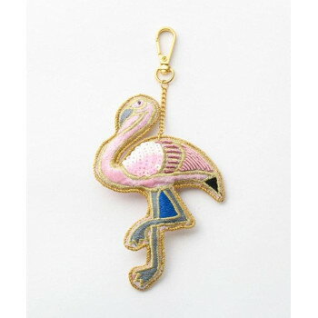 【メール便】 東京かんかん ザリ刺繍キーホルダー フラミンゴ M21-0944【お寄せ品、返品キャンセル不可。欠品終売時連絡あり】