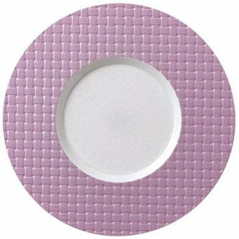 福井クラフト　耐熱28cmアジロプレート内パール/リムバイオレット/裏白塗 75020180【お寄せ品、返品キ..