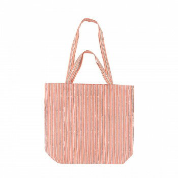 2ハンドルトートバッグ ストライプブロックプリント ピンク 11725750514【お寄せ品、返品キャンセル不可。欠品終売時連絡あり】